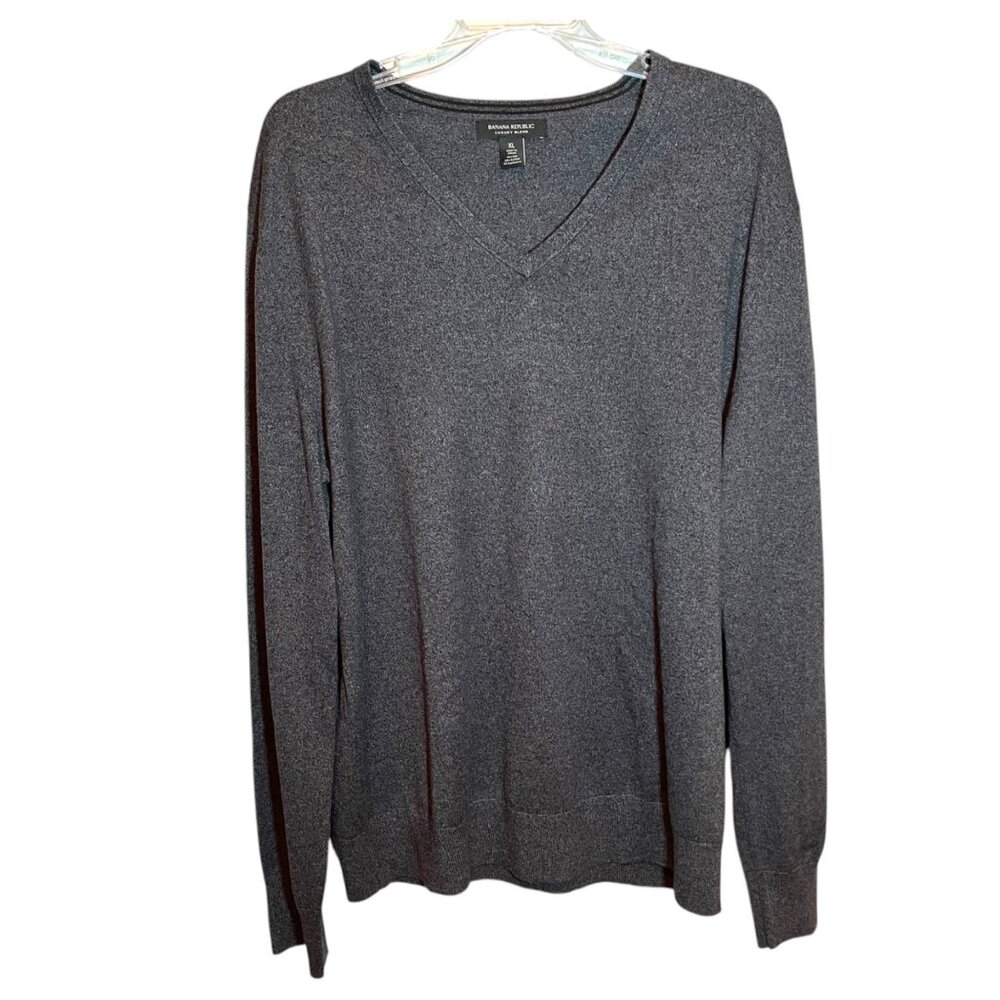 Banana Republic Mens Luxury Blend  V-Neck Sweater XL silk, cashmere blend